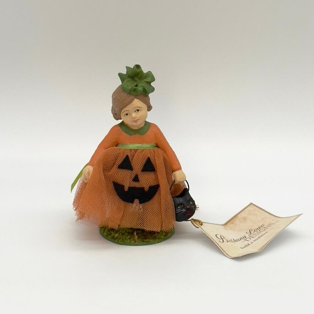 Bethany Lowe Little Pun-kin Halloween Girl In Pumpkin Costume Figurine NEW